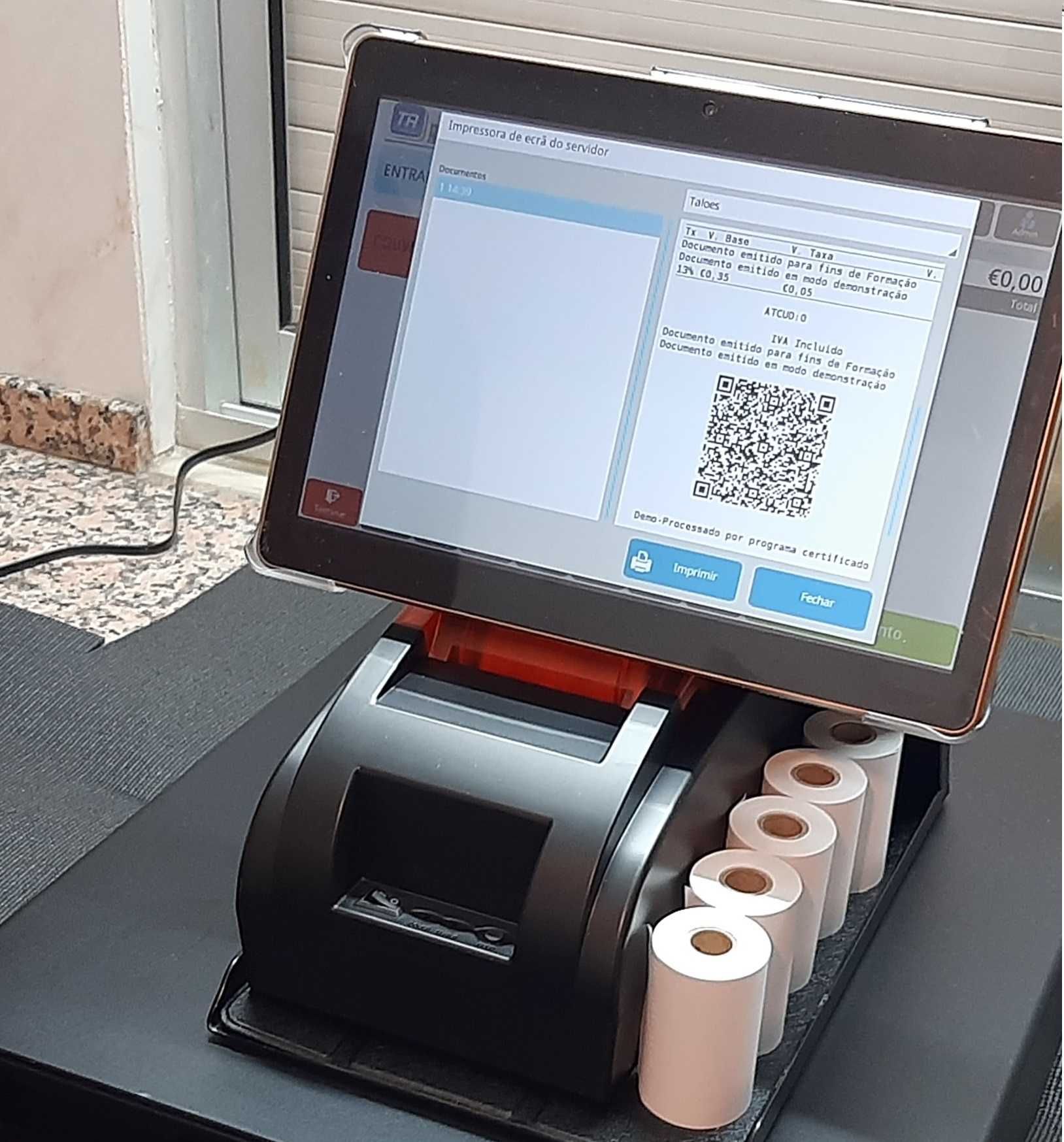 Pos registadora com software certificado QR Code  ATcud