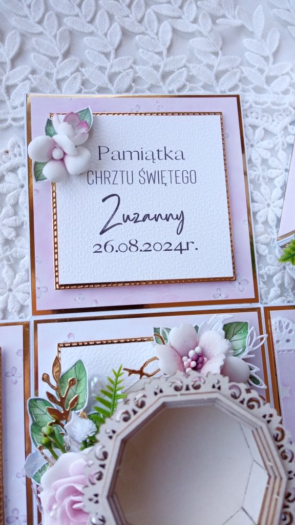 Exploding box premium na Chrzest Święty, pamiątka chrztu dla dziewczyn