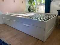Łóżko Ikea Brimnes 160x200 ze stelażem pod materac