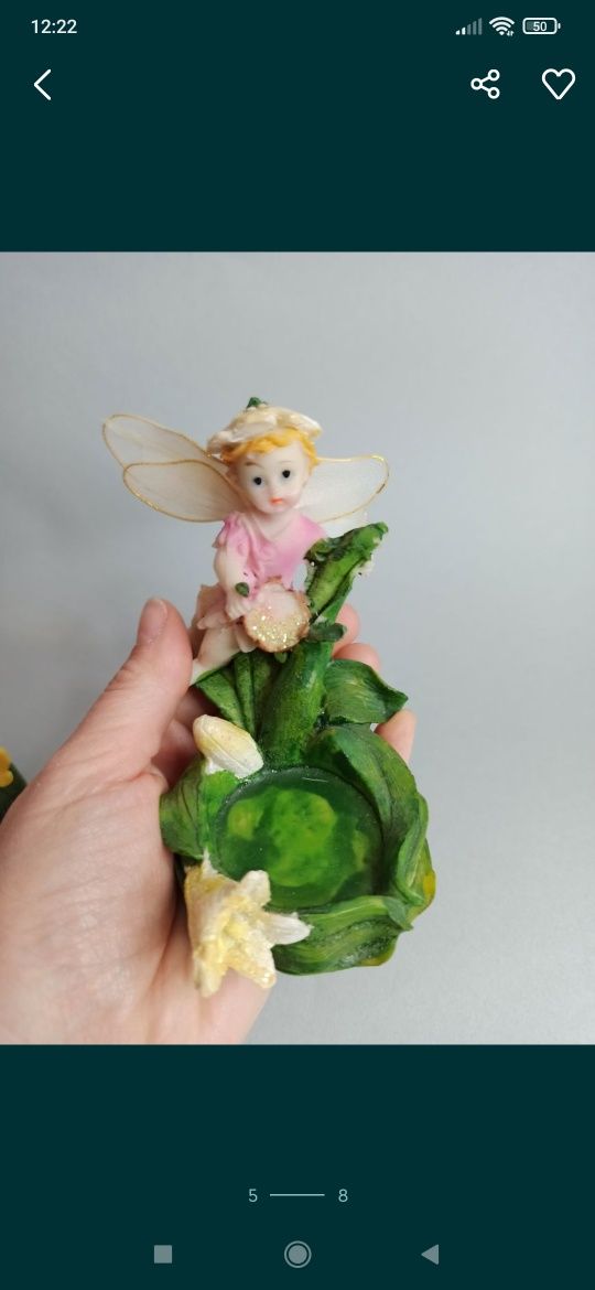 Figurka wróżka świecznik elf para wróżki dwa świeczniki zestaw elfy