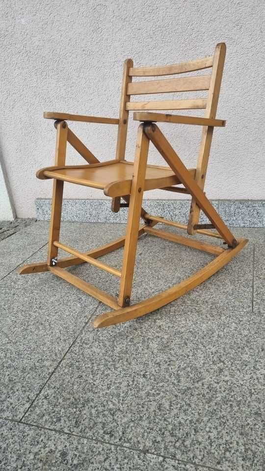 Fotel bujany składany dziecięcy Vintage Design PRL Lata 60