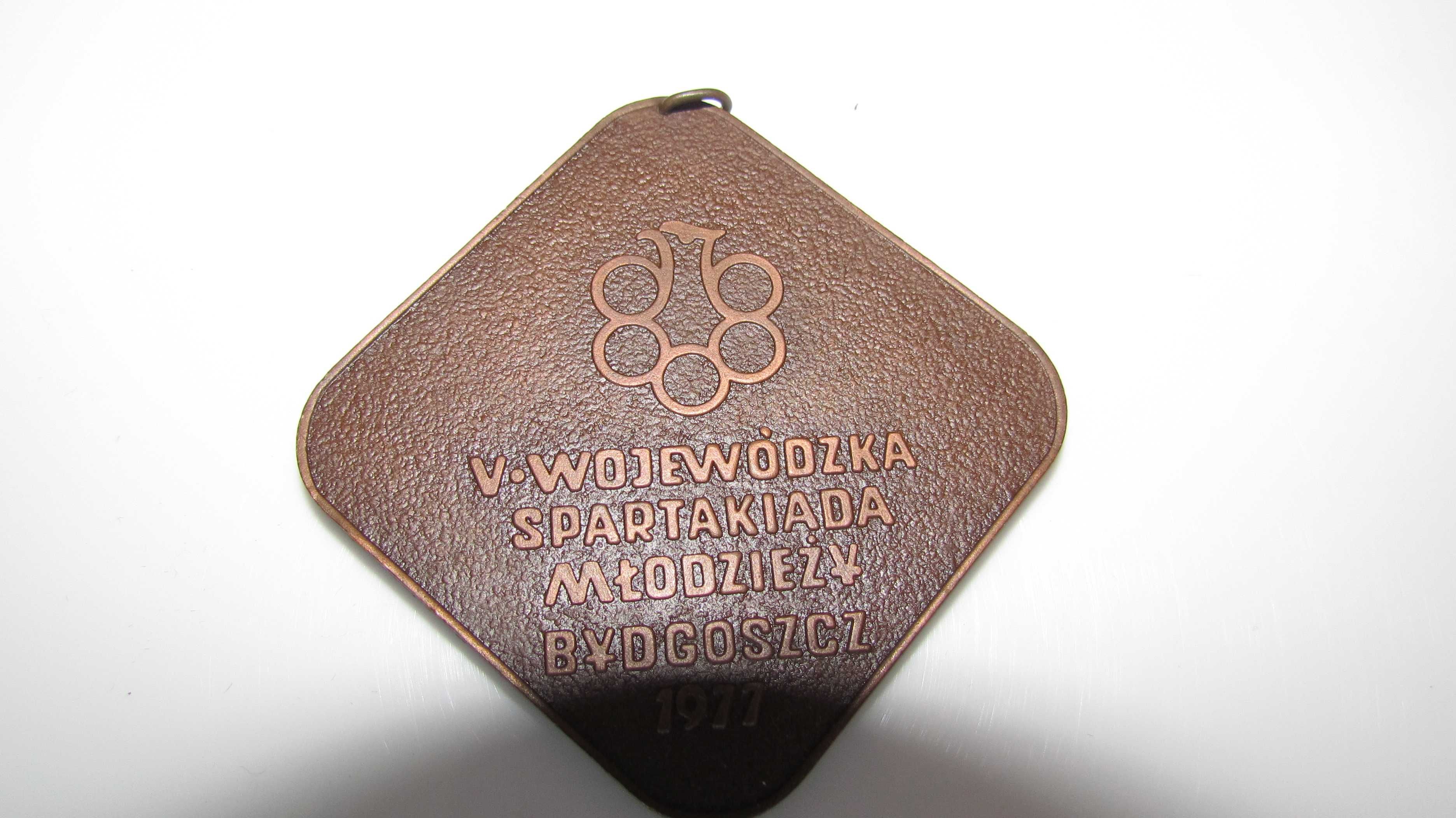 Medal plakieta Bydgoszcz V Wojewódzka Spartakiada Młodzieży 1977 Brąz