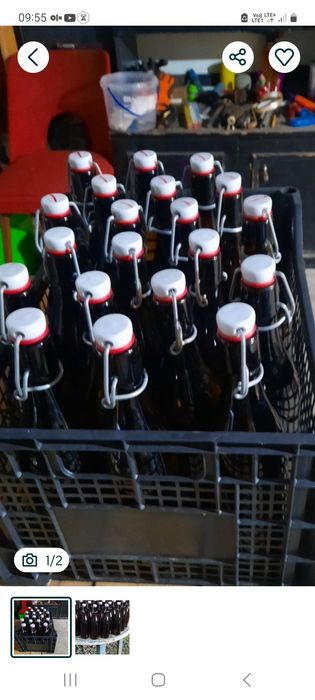 Butelki 0,5l z zamknięciem pałąkowym 40 sztuk.