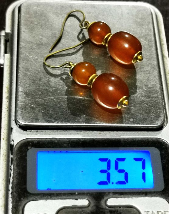 Серьги Янтарь, бижутерия СССР