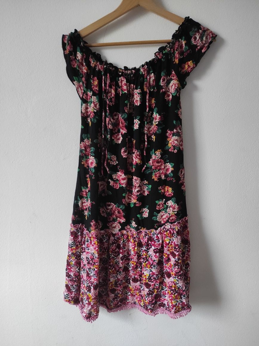 Vintage Sukienka L 40 w kwiaty