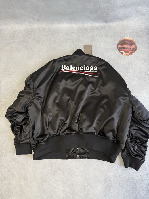 куртка бомбер Balenciaga Political logo bomber Vetements rick owens
