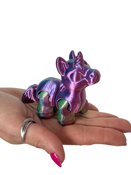 Jednorożec 3D ruchomy, magiczna figurka, druk 3D, zabawka, prezent