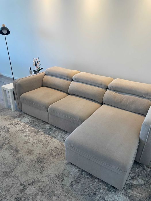 Sofá 3 lugares com chaise – como novo