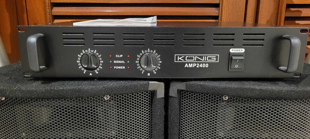 Conjunto PA (Amplificador, Colunas e Suportes)