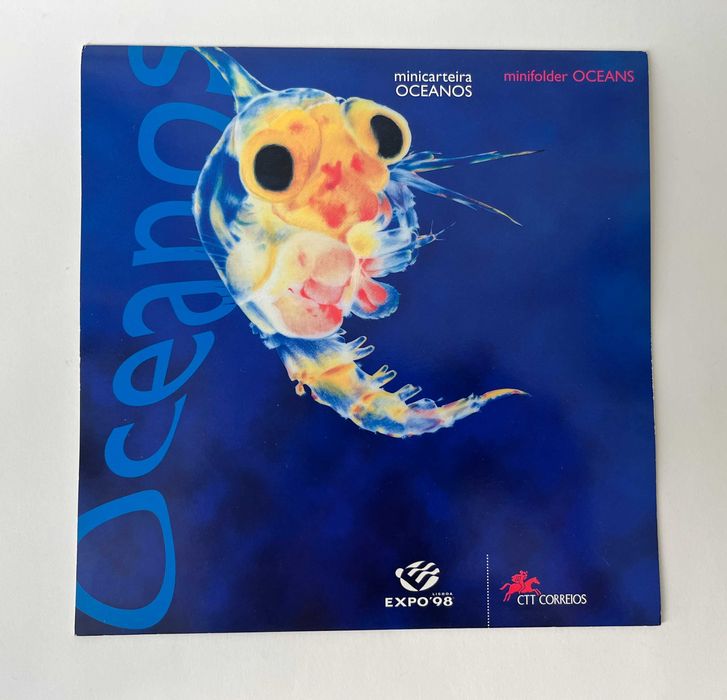 Selos Filatelia Mini carteira Oceanos Expo 98 Plâncton
