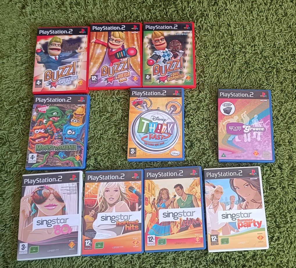 PlayStation 2 + jogos + Buzz + Singstar + comandos + Swap Magic 3