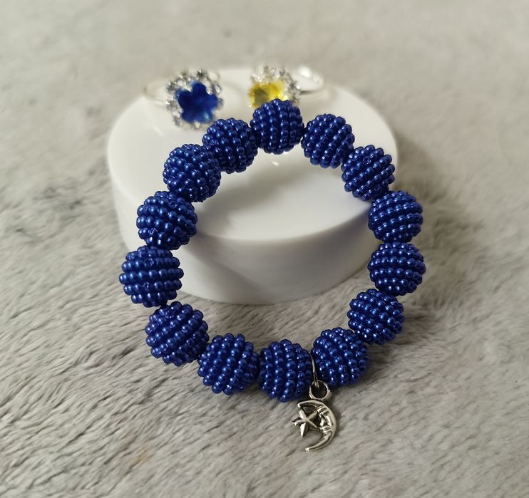 Bransoletka i dwa pierścionek dla dziewczynki dziecięca biżuteria 
Bra