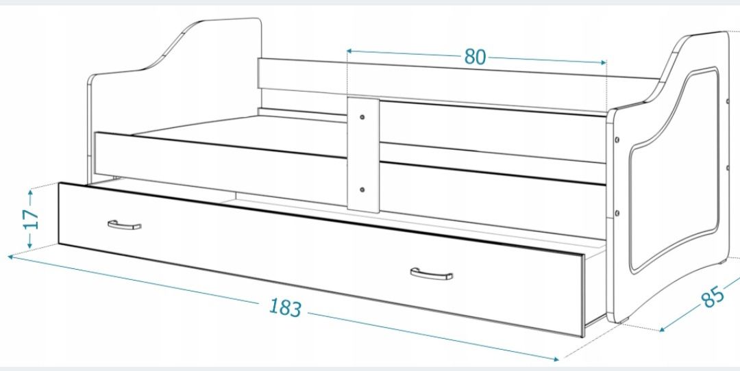 Łóżko 180 x 80 białe