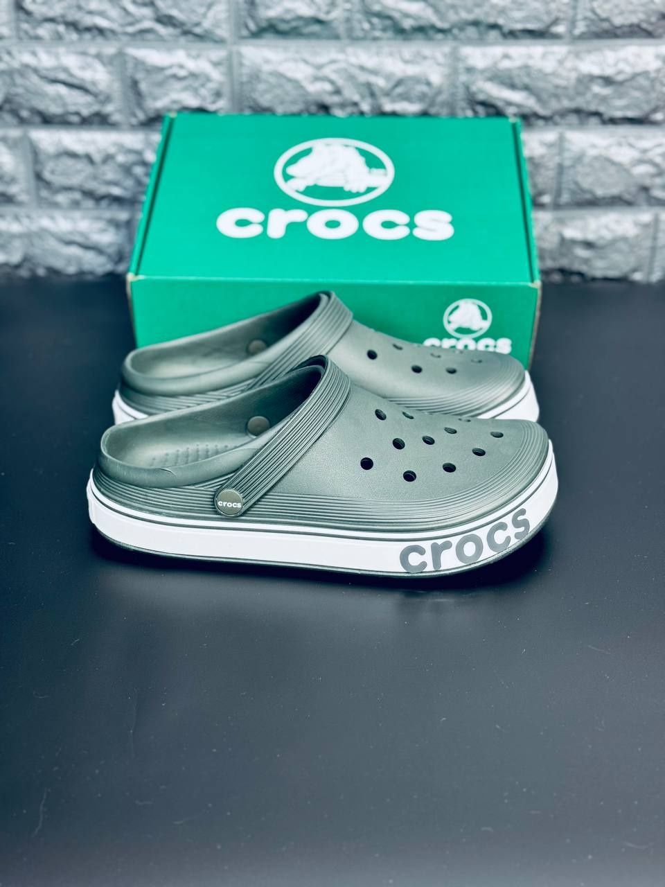 Мужские шлепанцы Crocs Зелёные Шлепанцы Кроксы Чоловічі Крокси