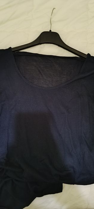 T-shirt/túnica azul escuro algodão tamanho S