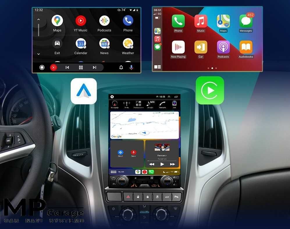 Radio Android Opel Astra J "Tesla Style" 4/64  AndroidAuto/CarPlay