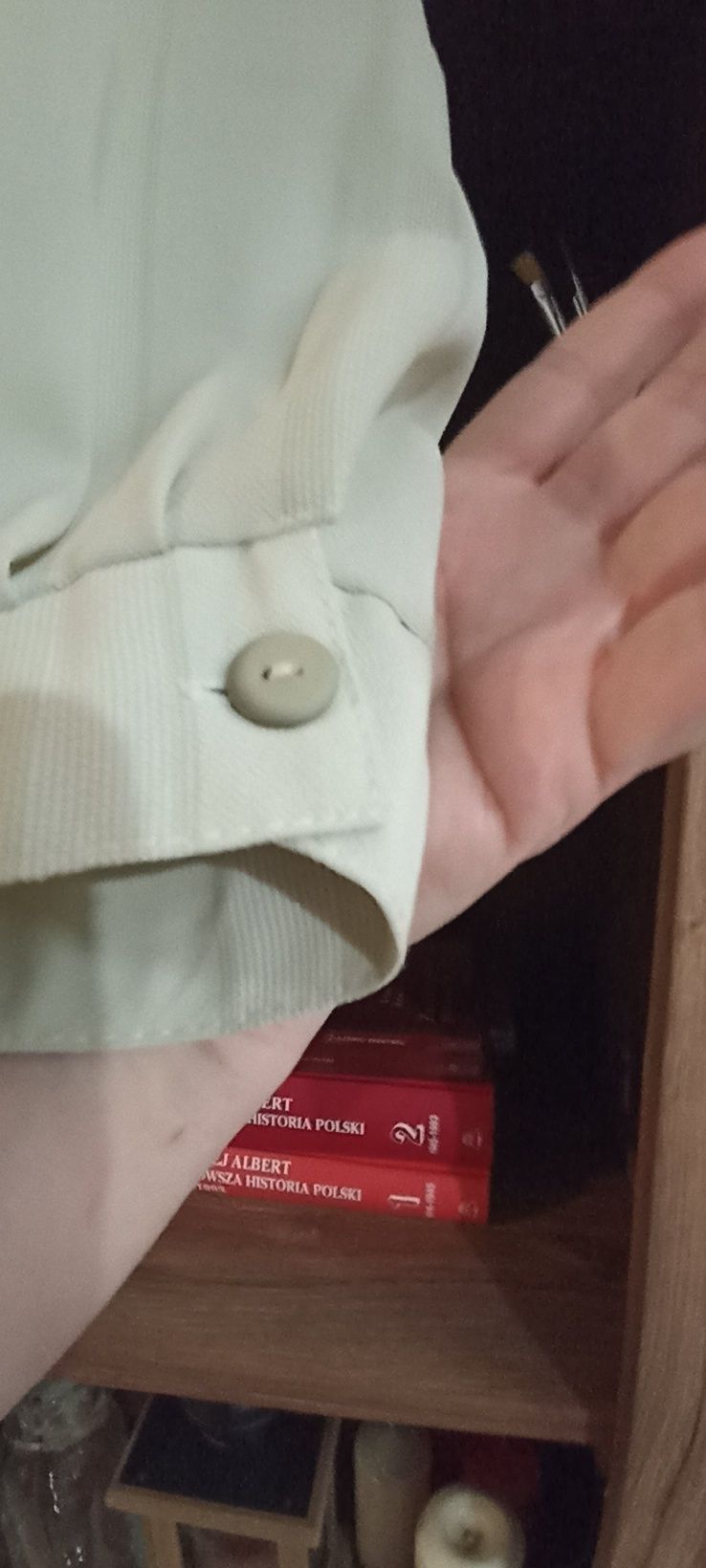 Pistacjowy bluzka koszulowa plus size damska koszula na długi rękaw