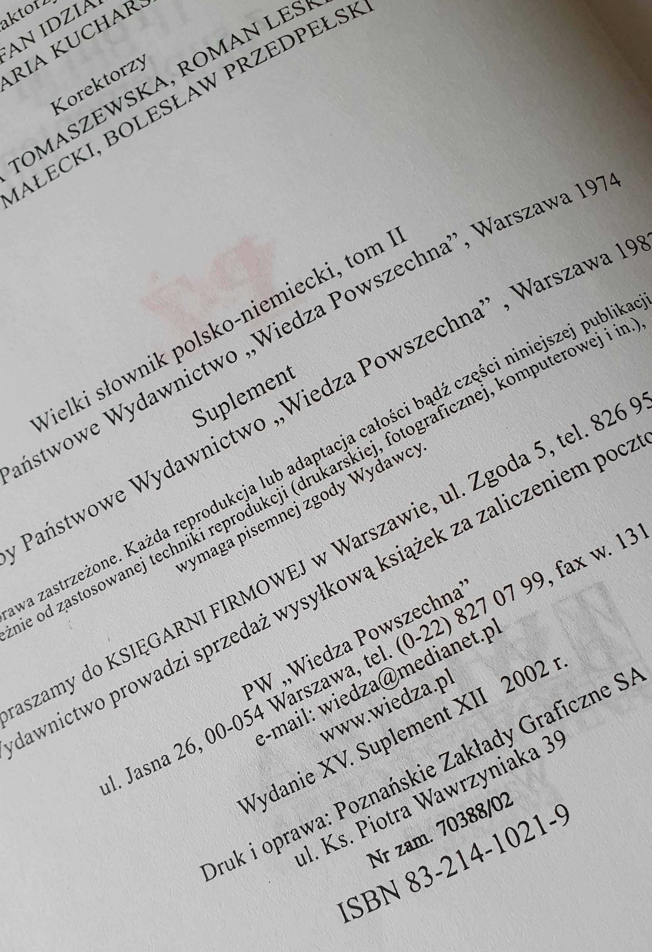 Wielki słownik polsko-niemiecki AÓ PŻ 2 tomy Wiedza Powszechna