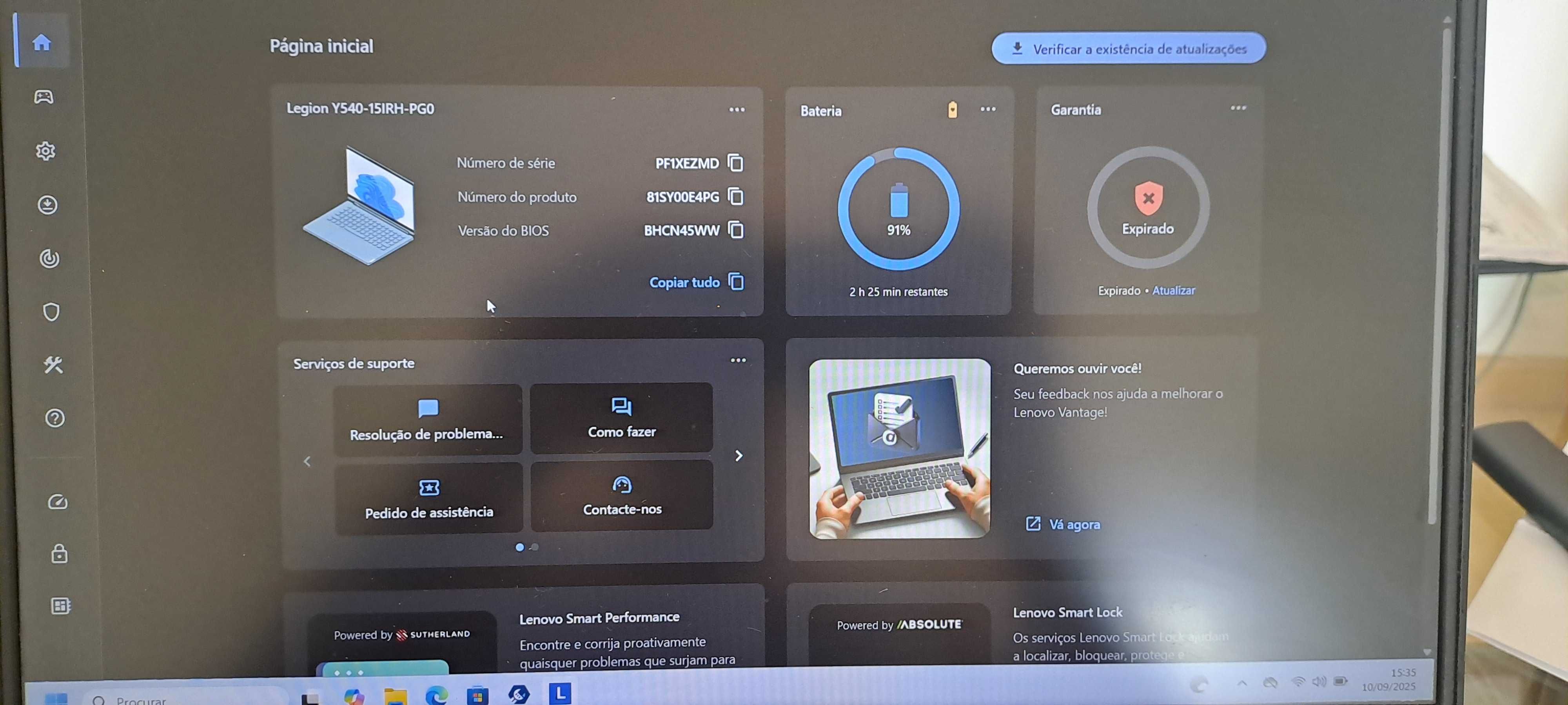 Lenovo Legion Y540 Geração Windows11 Gaming NVME 512Gb Gráf GTX1650 4G