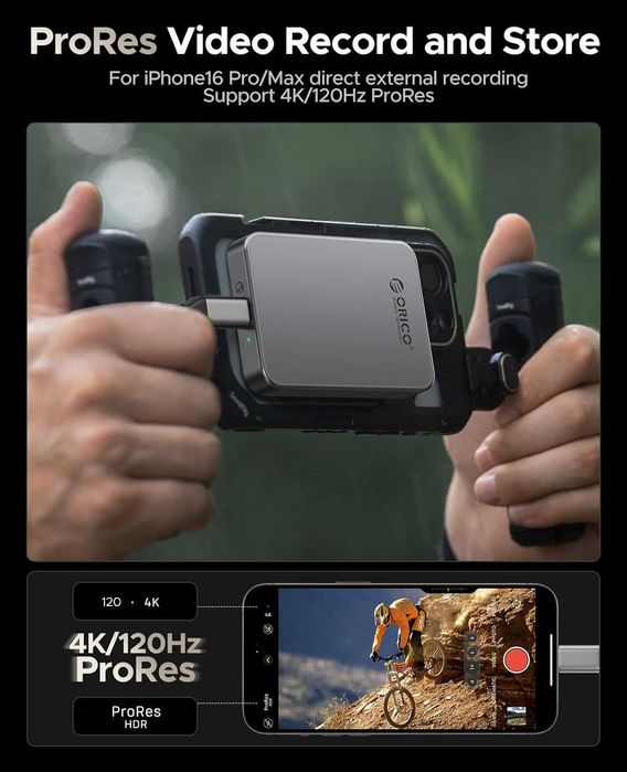 Zewnętrzny dysk SSD kompatybilny z iPhone 16/15 Pro Max 512GB, USB 3.0