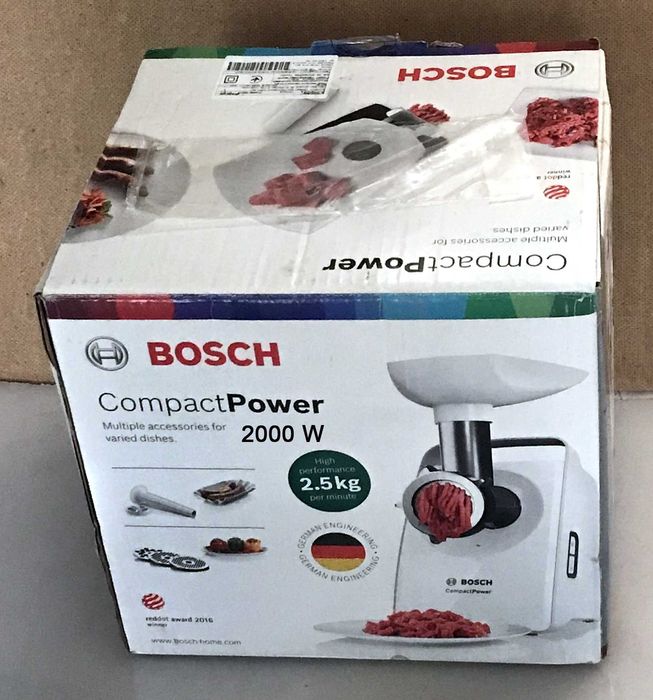 Мясорубка Bosch MFW3X10W, 2000W, Reverse, 2-x Speed, XL, Original