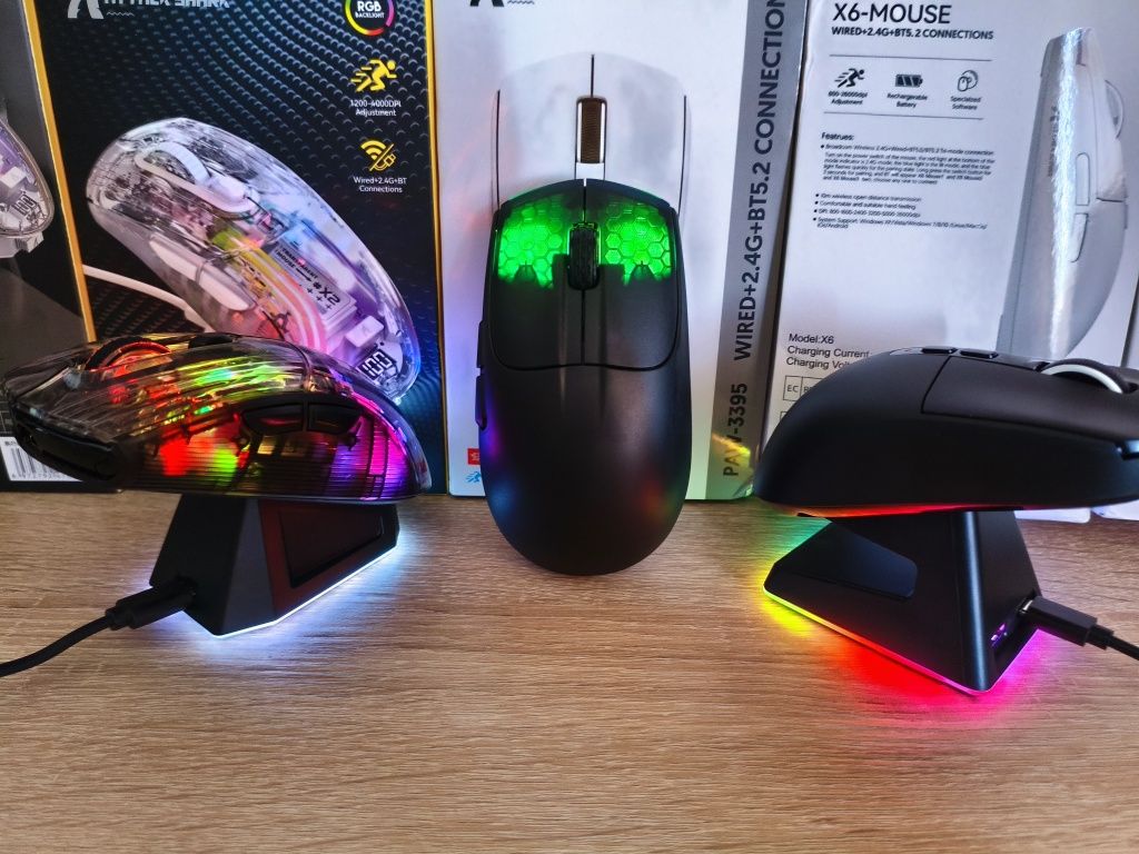 Attack Shark x6 x11 x2 pro x5 x3 миша ігрова RGB підсвітка безшумна
