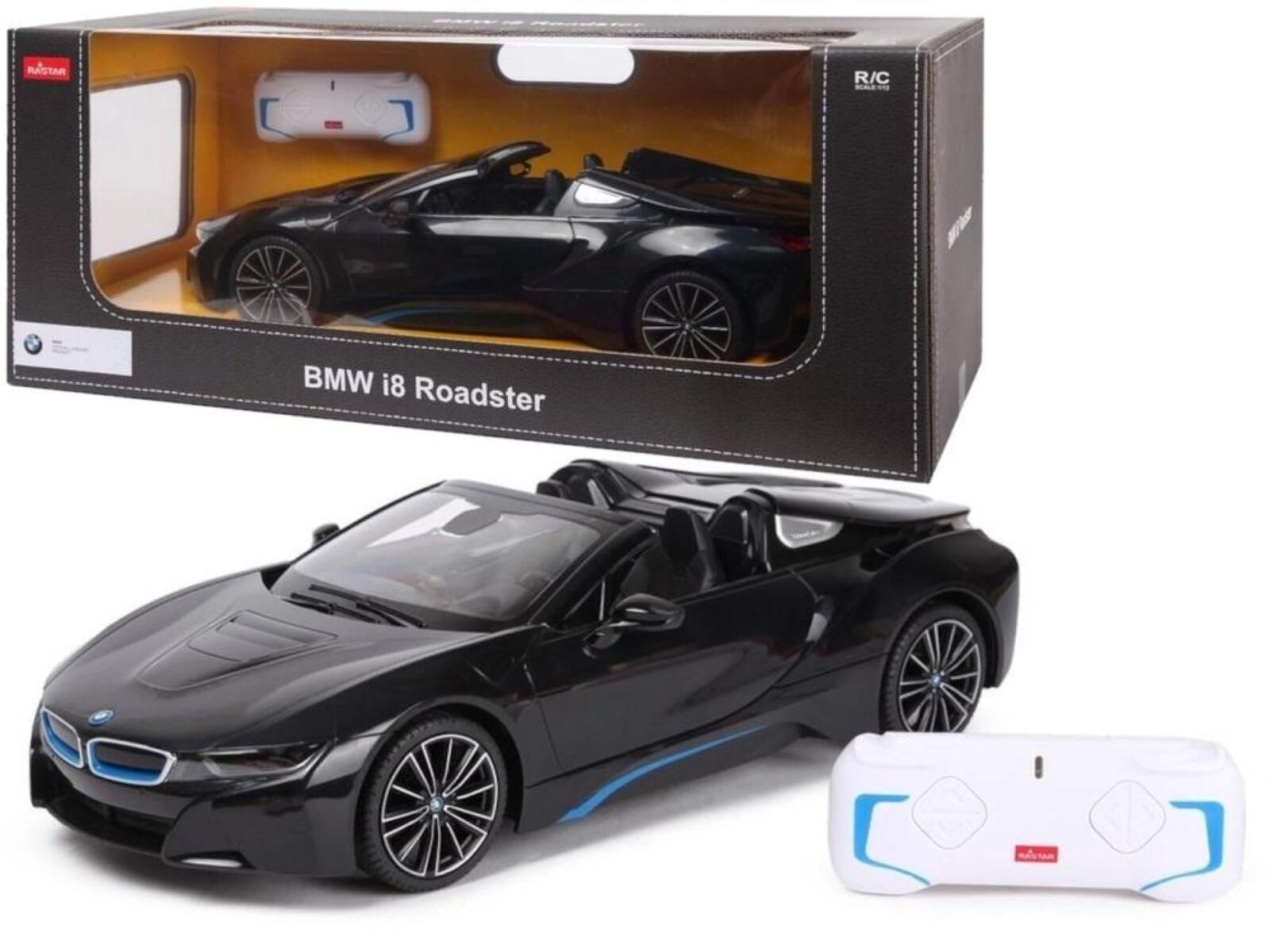 Auto R/C BMW i8 Roadster Rastar 1:12 czarne pudełko,556x255 mm