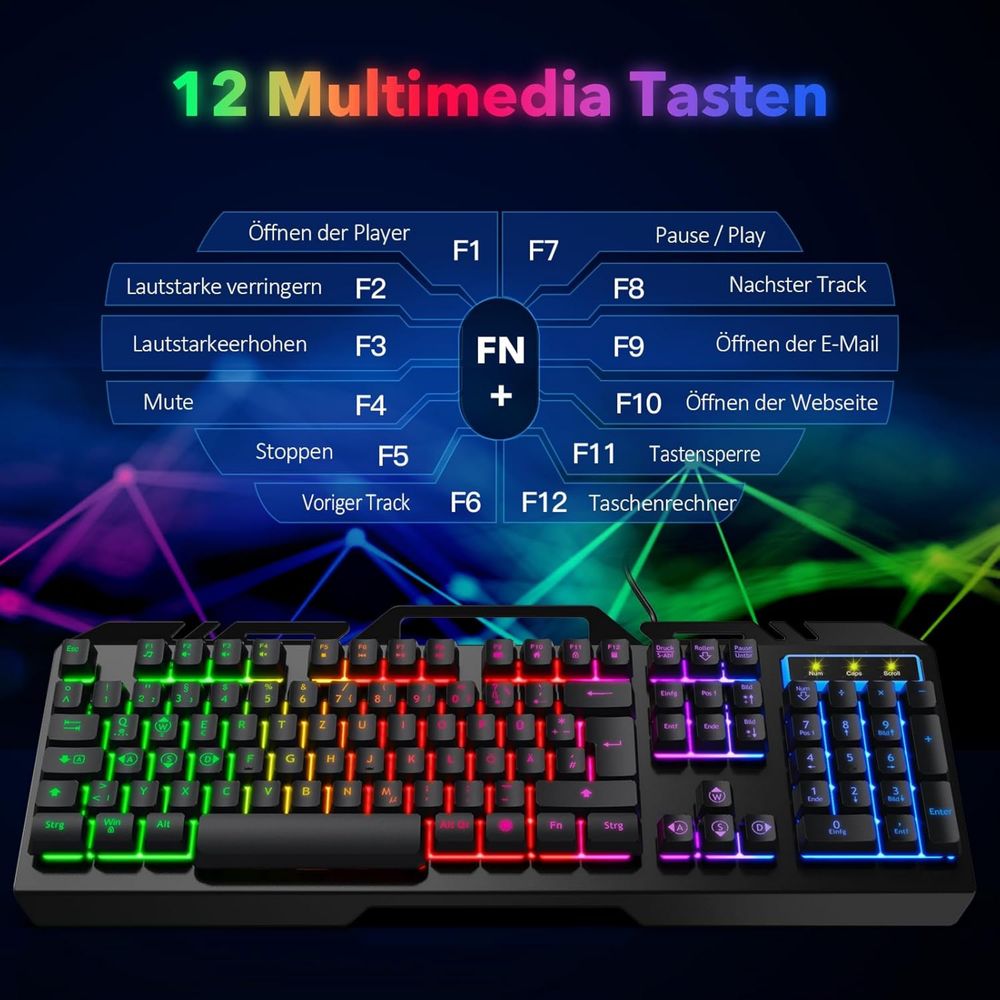 Klawiatura gamingowa LED QERRTZ