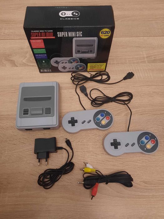 Konsola Super MINI SFC, 620 gier Retro 8-bit, 2 PADY w zestawie