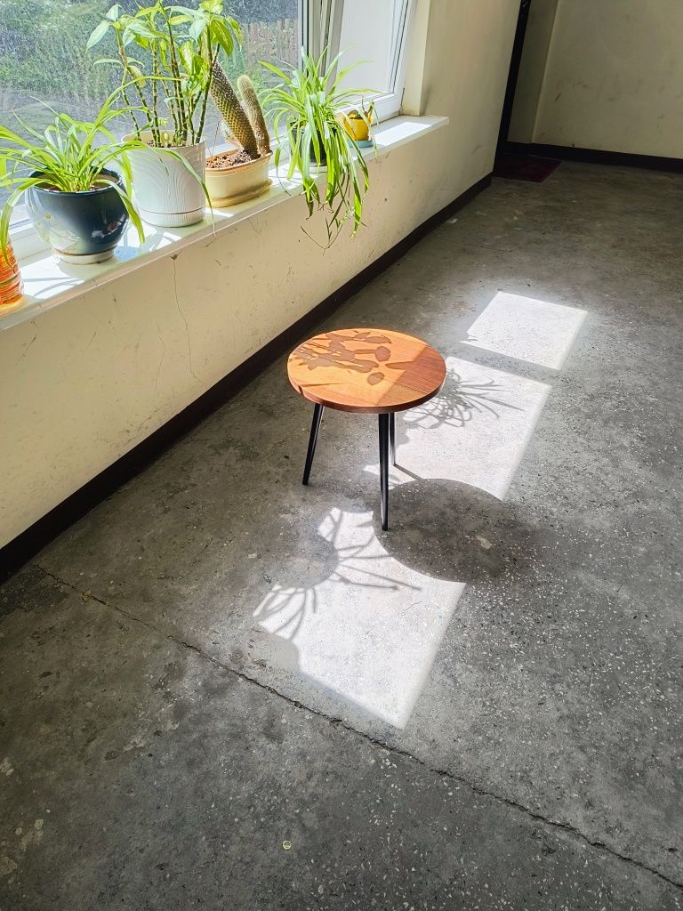 stolik kawowy retro vintage PRL ława patyczak fornir jamnik design