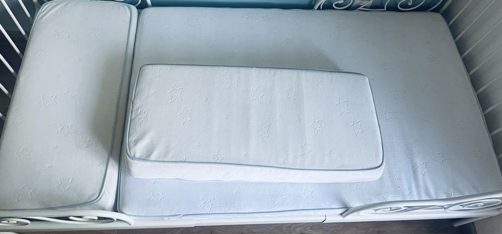 Łóżko 3w1 rozsuwana rama 80x200 + dno łóżka + materac lateksowy 10 cm