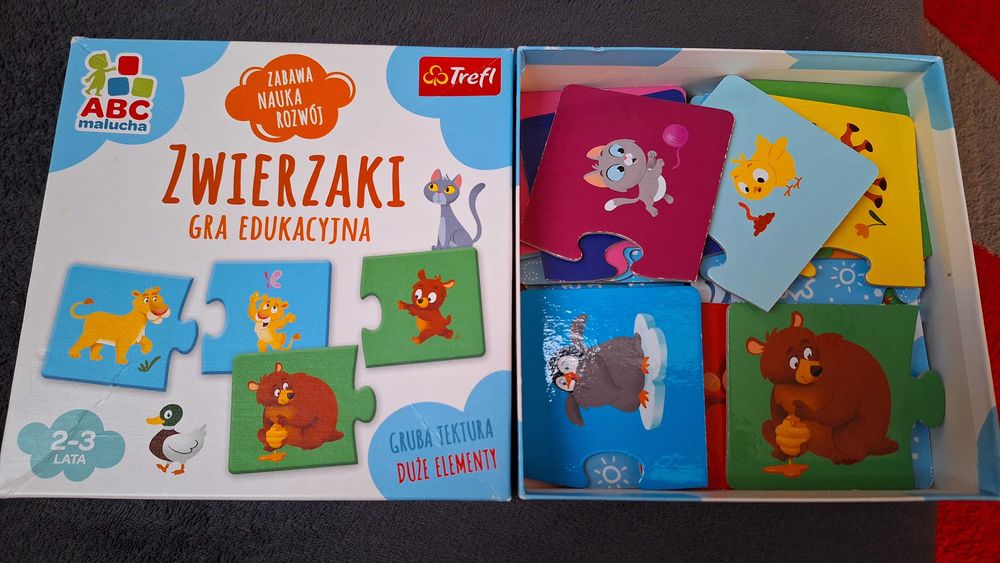 Puzzle 2-3latka Trefl zwierzaki dziecko+mama/tata,układanka,prezent