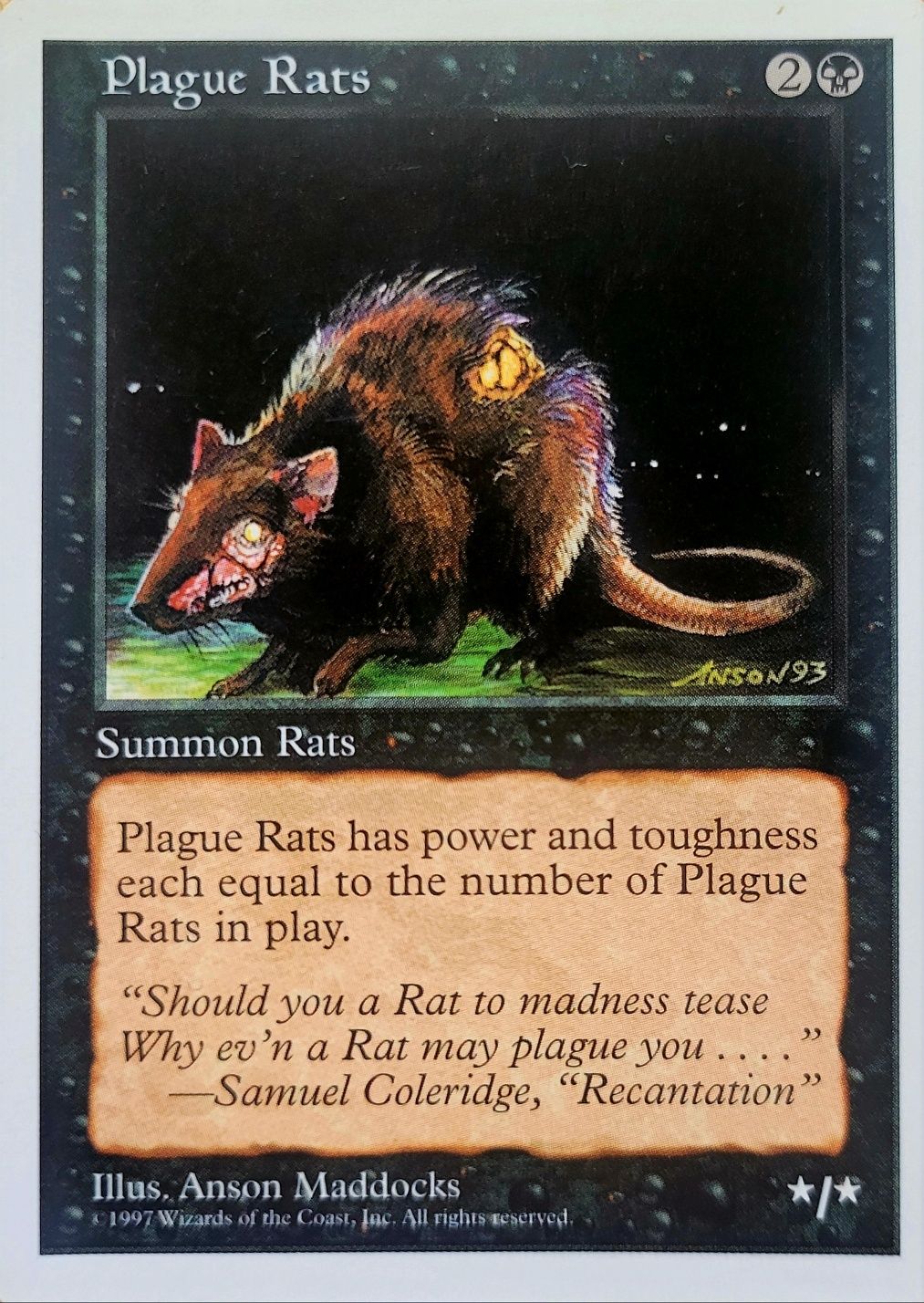 Magic the Gathering  - Plague Rats  - 5th Edition