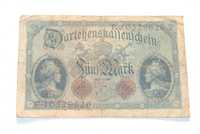 Stary banknot 5 Marek mark Niemcy 1914 antyk