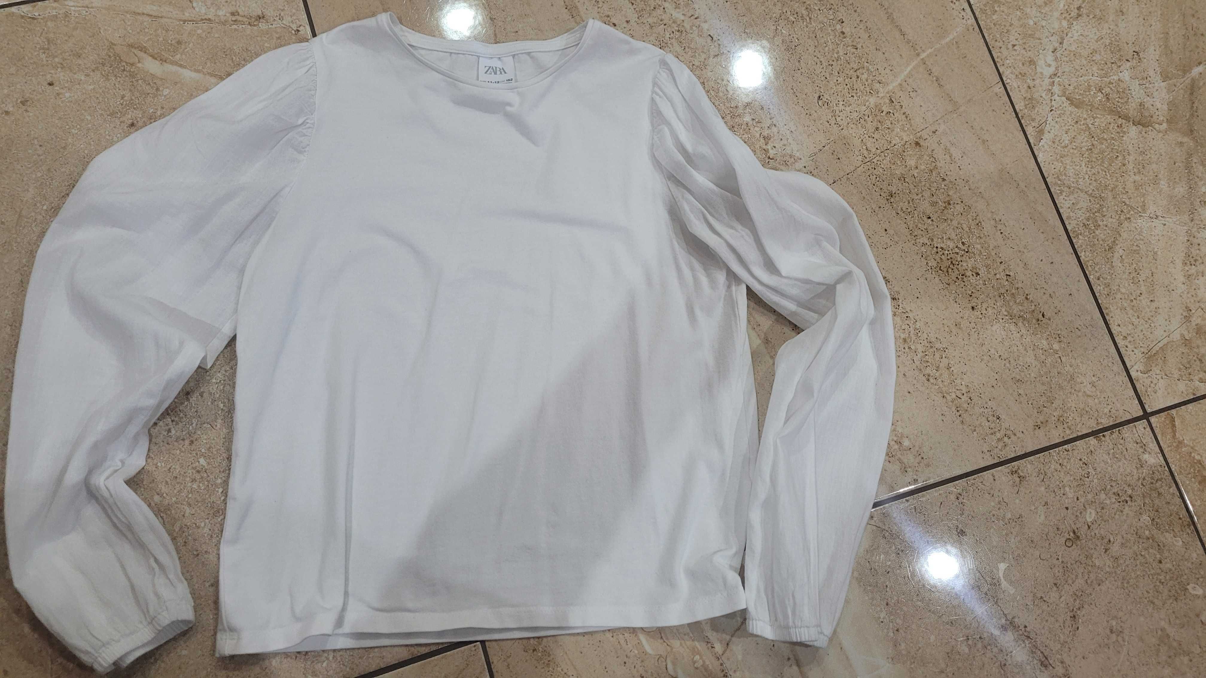 Zara biały T-shirt dziewczęcy 152cm