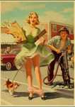 Плакат постер на крафтовой бумаге сексуальные девушки в стиле Pin Up
