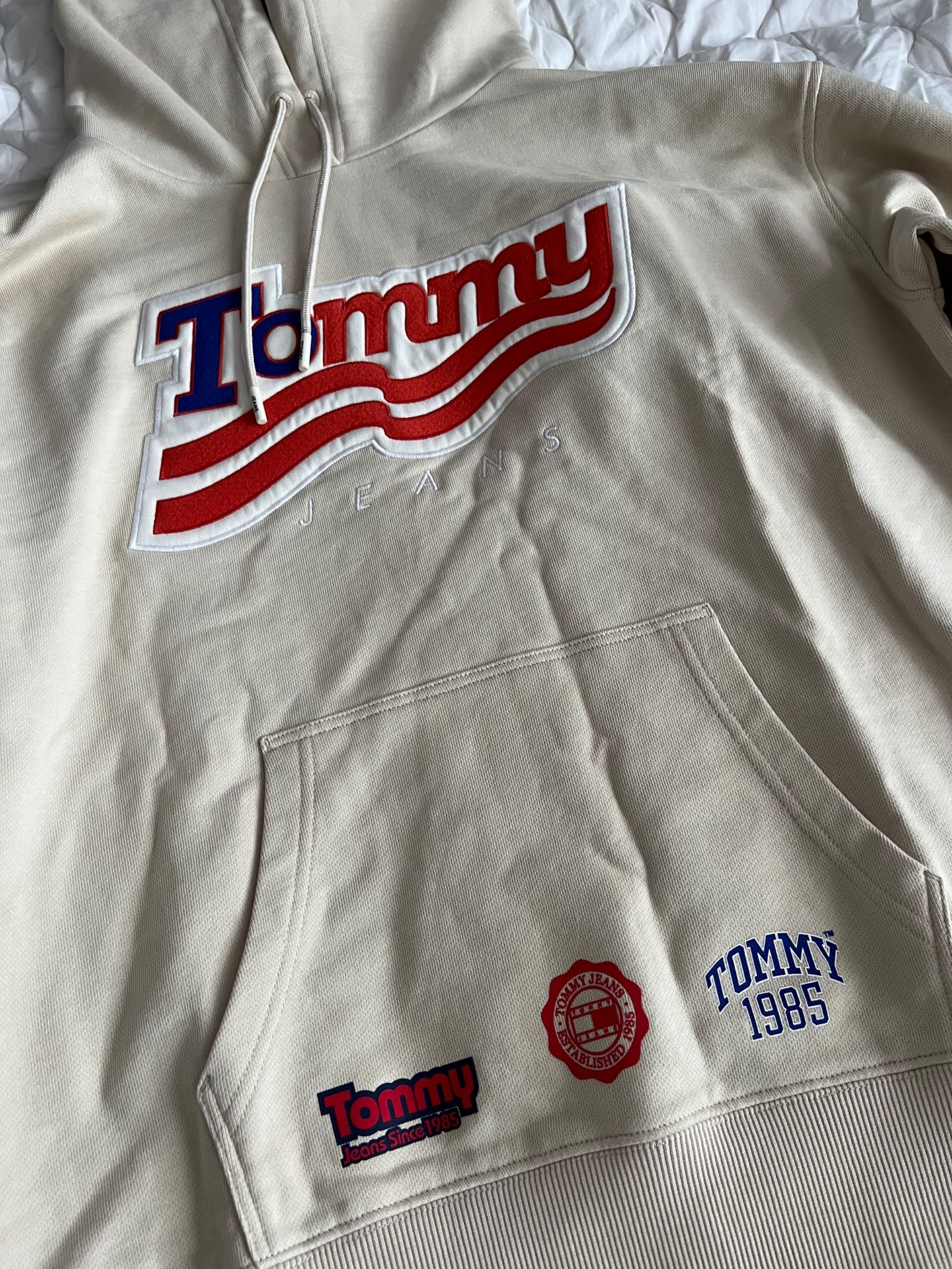 Tommy Jeans beżowa bluza z kapturem ,Hoodie, nowa, z metką