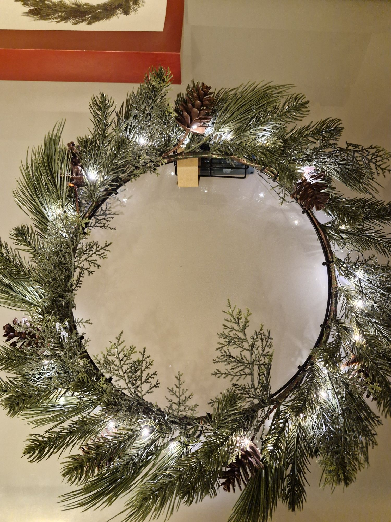 IKEA Strala Dużu Wieniec Wianek Świąteczny LED na Baterie 54 cm