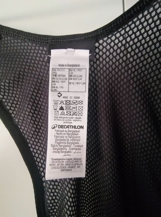 Spodnie zimowe rowerowe długie z szelkami Btwin RC100 XL