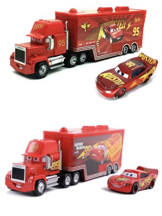 Набір з 2-х машинок з Cars Тачки Трейлер Мак Автовоз Блискавка МакКвін