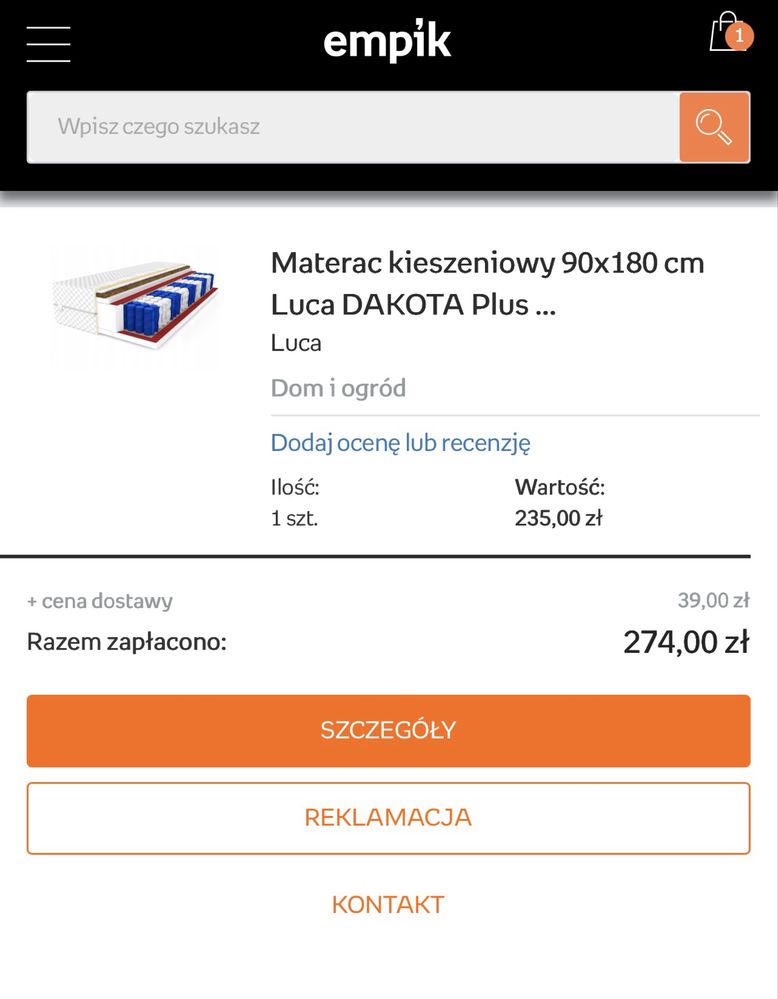 Łóżko tapicerowane 90x180 Drenio Meble