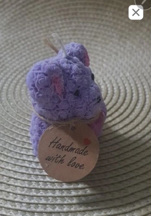 Świeca sojowa Lawendowy Miś z Sercem