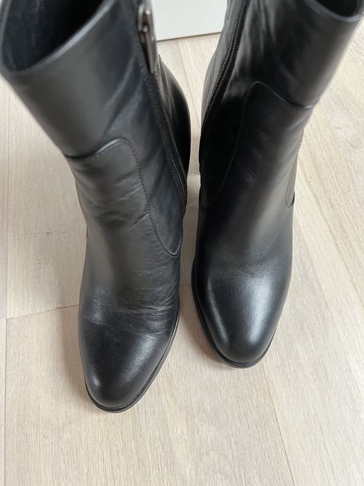 Gino Rossi czarne botki damskie na obcasie słupku skóra naturalna 37