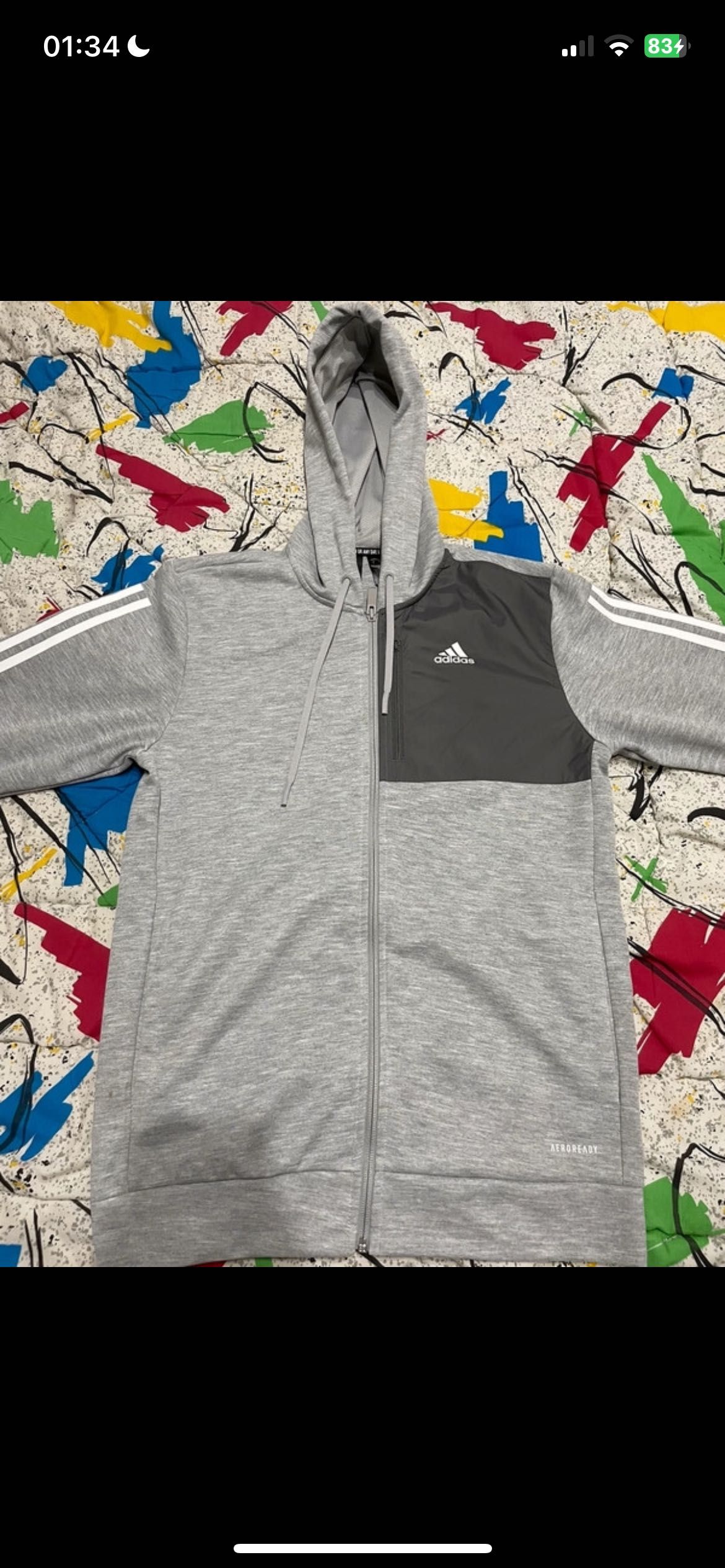 casaco cinzento desportivo adidas S