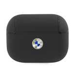 Etui Bmw Genuine Leather Silver Logo Na Airpods Pro - Czarne