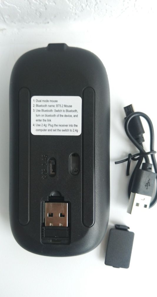 Мишка бездротова акамуляторна, під'єднання Bluetooth чи 2.4G
