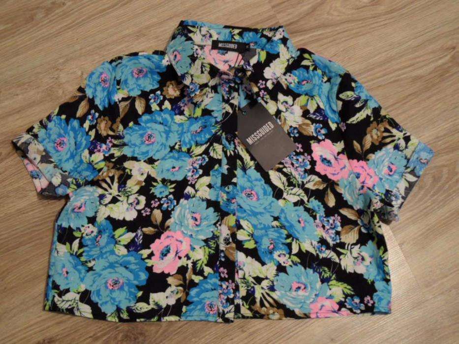 Missguided crop top bluzka floral print Nowa XL hit blogerek