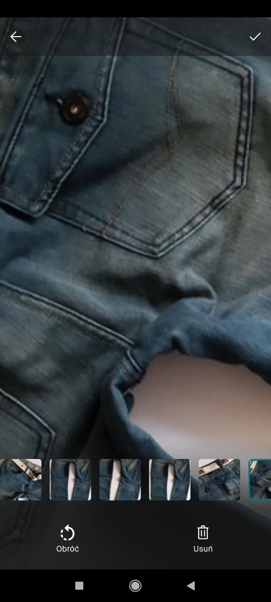 R. 34 Nowe Męskie Spodnie Jeans Navy Plus Pasek Logo Pleciony Biały