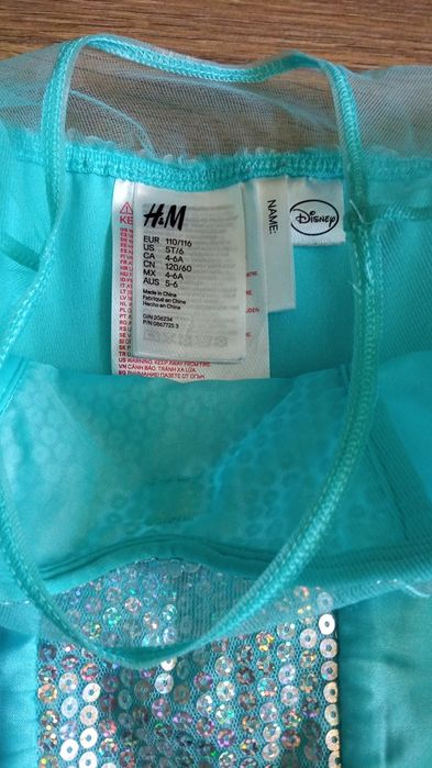 Suknia ELSA elza kraina lodu na bal H&m