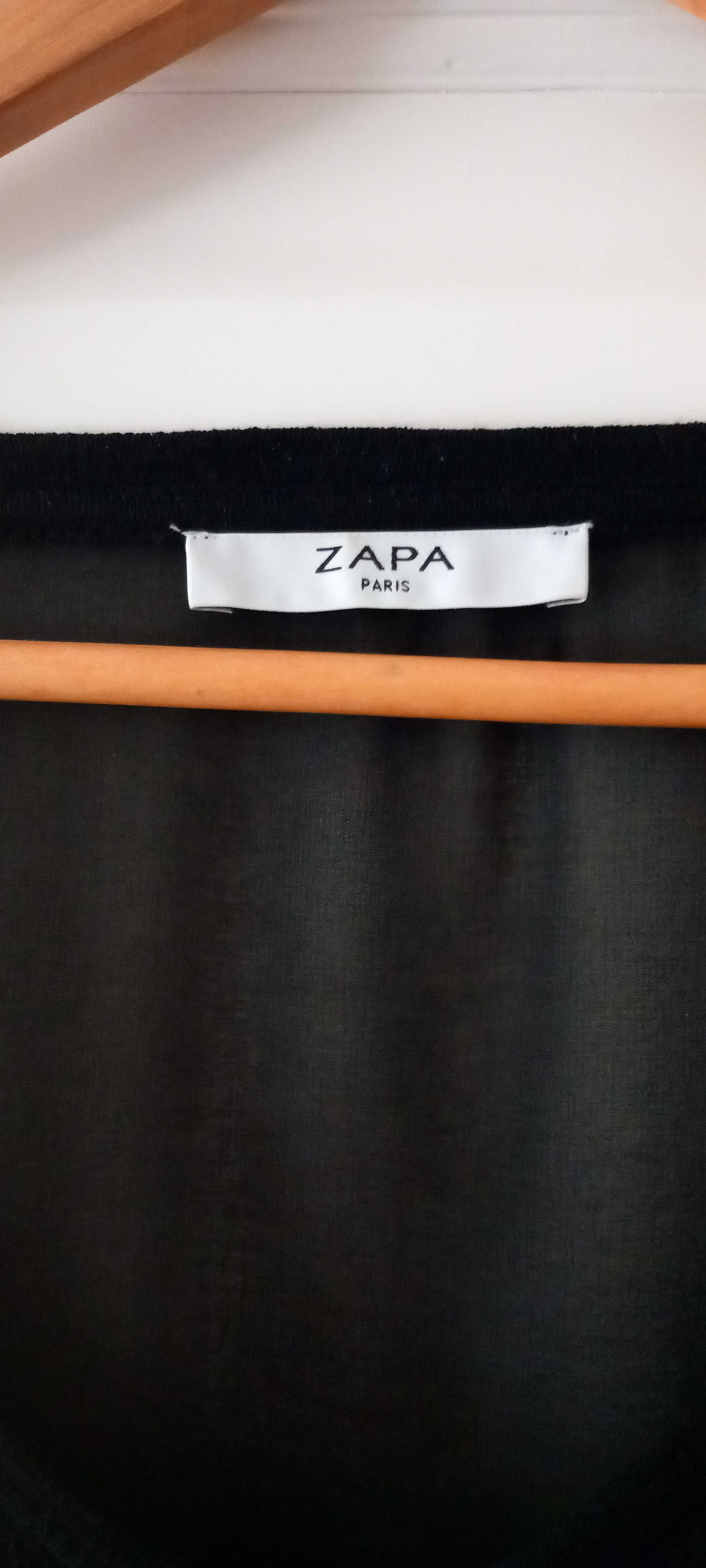 Top bimatéria com detalhes fecho e costas translúcidas marca Zapa M